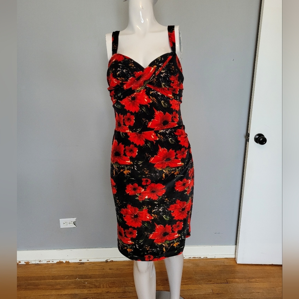Bettie Page by Tatyana Glam Poppy Pencil Dress, VGUC, Size M - Picture 2 of 7